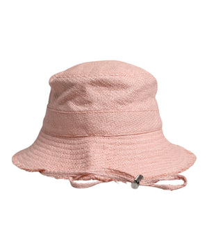 Sombrero de pescador de ala ancha de algodón rosa de Dolce &amp; Gabbana
