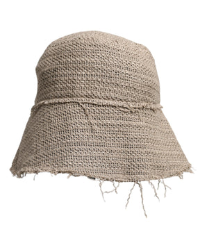 Dolce &amp; Gabbana Beige Linen Wide Brim Bucket Hat
