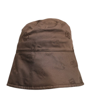Dolce &amp; Gabbana Brown Logo Monogram Cotton Bucket Cap
