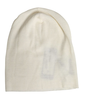 Dolce & Gabbana Beige Wool Blend Knitted Beanie Cap