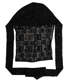 Gorro envolvente de malla con logotipo negro de Dolce &amp; Gabbana