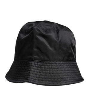 Dolce &amp; Gabbana Black Cotton Wide Brim Bucket Hat