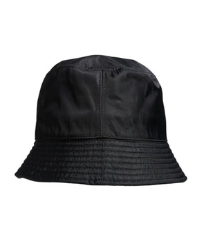 Dolce &amp; Gabbana Black Cotton Wide Brim Bucket Hat