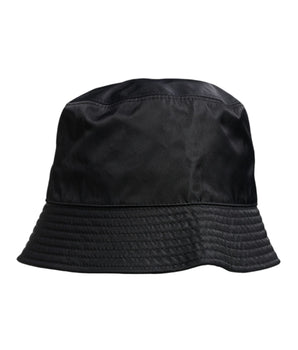 Dolce &amp; Gabbana Black Cotton Wide Brim Bucket Hat