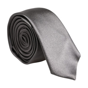 Dolce &amp; Gabbana Metallic Silver Silk Adjustable Necktie Tie