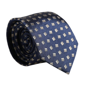 Dolce &amp; Gabbana Blue Patterned Silk Adjustable Necktie Tie