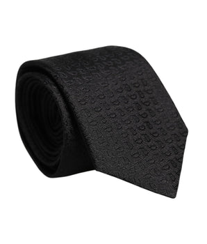 Corbata ajustable de seda estampada negra de Dolce &amp; Gabbana