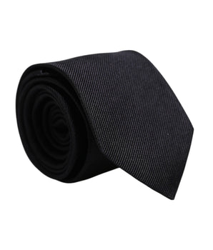 Corbata ajustable de seda lisa negra de Dolce &amp; Gabbana