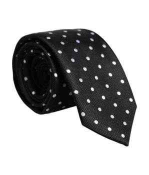 Corbata ajustable de seda con lunares negros de Dolce &amp; Gabbana