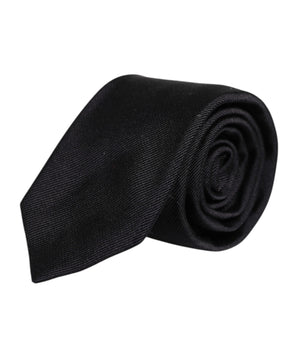Corbata ajustable de seda lisa negra de Dolce &amp; Gabbana