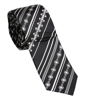 Corbata ajustable de seda con rayas blancas y negras de Dolce &amp; Gabbana