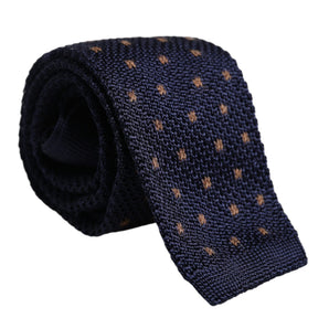 Dolce &amp; Gabbana Blue Polka Dot Silk Adjustable Necktie Tie
