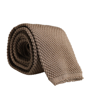 Dolce &amp; Gabbana Brown Silk Adjustable Necktie Tie