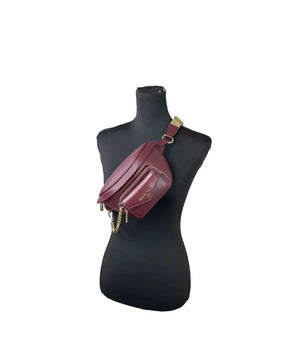 Michael Kors Leather Maise 2 in 1 Fanny Waist Pack Bag Maroon