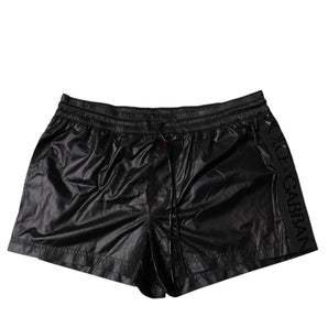 Dolce & Gabbana Black Polyester Beachwear Shorts Swimwear