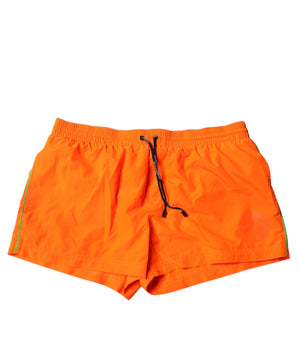 Dolce & Gabbana Orange Polyester Beachwear Shorts 2Pc Swimwear