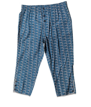 Dolce &amp; Gabbana Blue Shark Print Cropped Beachwear Swimwear