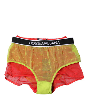 Braguita de cintura media de tul rojo y amarillo de Dolce &amp; Gabbana