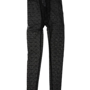 Dolce & Gabbana Black Logo Lace Lingerie Tight Pants Underwear