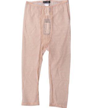 Lencería de encaje con logo beige de Dolce &amp; Gabbana, medias cortas, ropa interior