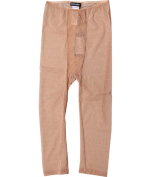 Lencería ajustada y recortada de encaje con el logotipo marrón de Dolce &amp; Gabbana