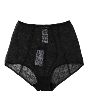 Ropa interior de cintura alta con faja y logotipo negro de Dolce &amp; Gabbana