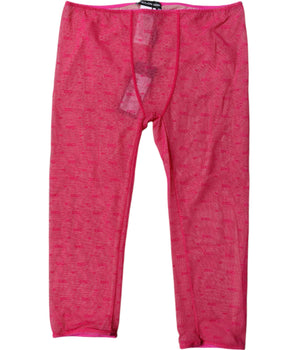 Lencería ajustada y corta de encaje con el logotipo fucsia de Dolce &amp; Gabbana