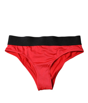 Braguita de cintura media elástica de nailon rojo Dolce &amp; Gabbana