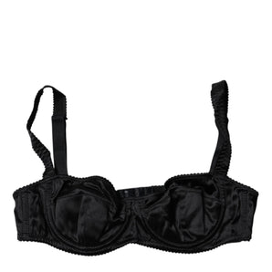 Dolce & Gabbana Black Silk Stretch Balconette Brassiere Underwear