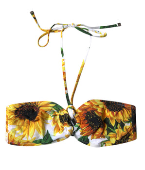 Top de bikini estilo halter con estampado floral multicolor de Dolce &amp; Gabbana