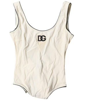 Traje de baño de una pieza Dolce &amp; Gabbana con logotipo en blanco y negro