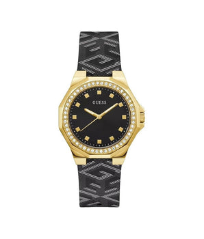 Guess Black Leather Dress Watch