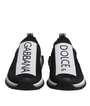 Dolce &amp; Gabbana Black White Slip On Sorrento Sneakers Shoes