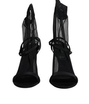 Dolce &amp; Gabbana Zapatos sandalias de tacón elástico de tul negro