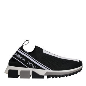 Dolce & Gabbana Black White Slip On Sorrento Sneakers Shoes