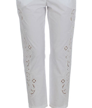 Dolce & Gabbana White Floral Cutout Dress Sicily Pants Dolce & Gabbana 