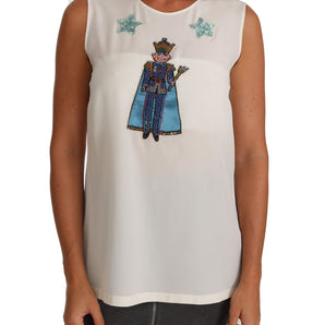 Dolce &amp; Gabbana Enchanted Sequined Silk Sleeveless Top