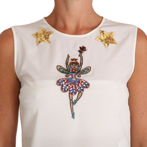 Dolce &amp; Gabbana Blusa de seda con adornos de cristales Enchanted