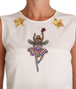 Dolce & Gabbana Enchanted Crystal-Embellished Silk Blouse Dolce & Gabbana 