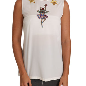 Dolce &amp; Gabbana Blusa de seda con adornos de cristales Enchanted