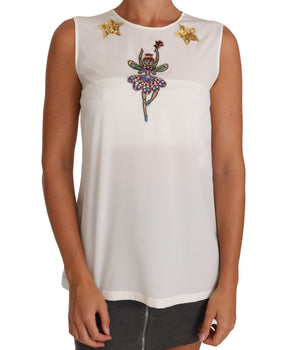 Dolce & Gabbana Enchanted Crystal-Embellished Silk Blouse Dolce & Gabbana 