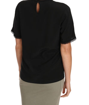 Dolce & Gabbana Elegant Lace Detailed Silk Blouse Dolce & Gabbana 