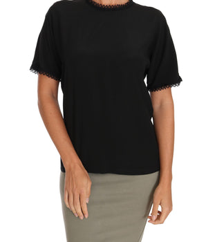 Dolce & Gabbana Elegant Lace Detailed Silk Blouse Dolce & Gabbana 