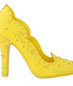 Dolce & Gabbana Yellow Crystal Heels CINDERELLA Shoes