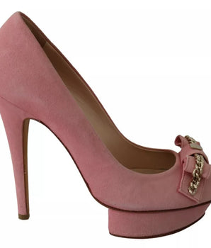 Elisabetta Franchi Pink Bow Stiletto Heel Pumps Shoes