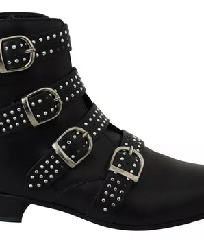 Dondup Black Fashion Buckled Zipper Ankle Boots Shoes