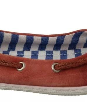 Mocasines de ballet con lazo y encaje de ante coral de Pantofola D'Oro