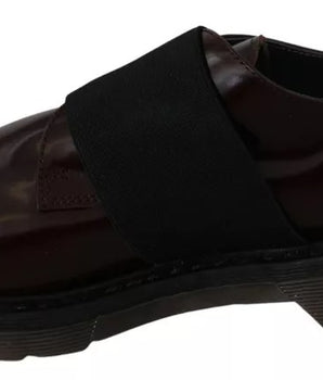 Zapatos Dr. Martens de cuero marrón oscuro con correa elástica