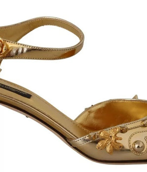 Dolce &amp; Gabbana Sandalias con tira trasera Vally con tachuelas doradas Zapatos