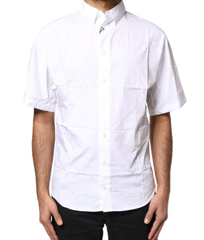 Dolce &amp; Gabbana White Cotton Button Down Casual Men Polo Shirt